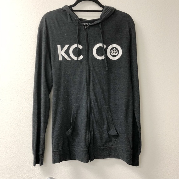 Chive Hoodies Sweaters - CHIVE HOODIE KCCO Grey Zip Front Up Hoodie Medium